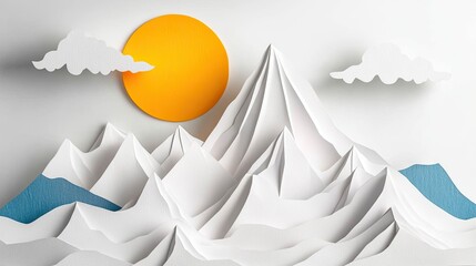 Layered Landscape Paper Cut Background