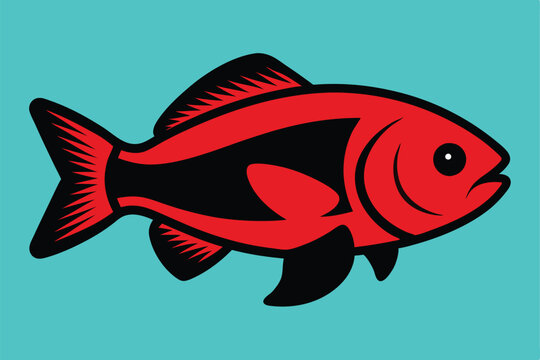recommend clip art: Solid color Mayan Cichlid animal vector design