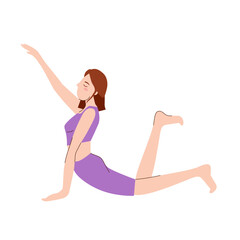 Woman Practicing Yoga One Handed Upward Facing Pose