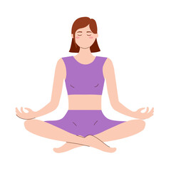 Woman Practicing Yoga Easy Pose