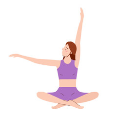 Woman Practicing Yoga Seated Pose