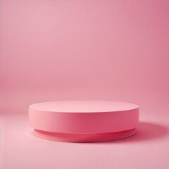 A Vibrant Pink Circular Platform Ideal for Product Showcases or Themed Events
