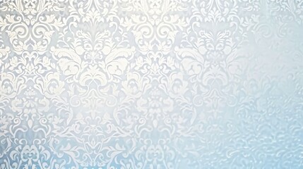 Abstract Damask Pattern with Light Blue Background