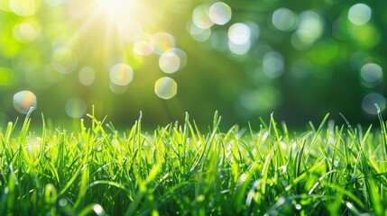 Obraz premium Green Grass and Sun