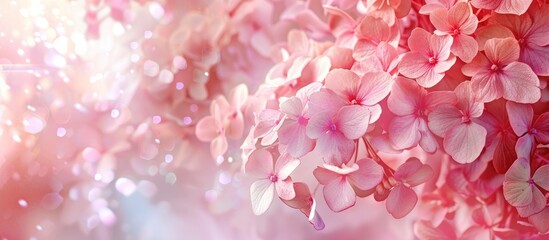 Floral Background With Romantic Tender Hydrangea Flowers