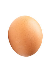 Top view of single brown chicken egg isolated on white background with clipping path