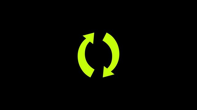 Arrow circle shape icon simpol animation and black background