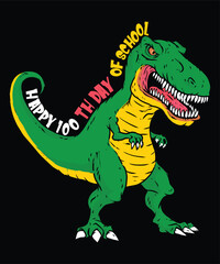 Obraz premium Happy 100 Days Of School Shirt Print Template, Typography Design For Back To School, 2nd Grade, Preschool, Kindergarten, Pre K