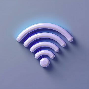 AI-Generated Soft 3D Wifi Icon with Flat Background. Wifi Symbol Logo for Graphic Resources 3D Flat Design