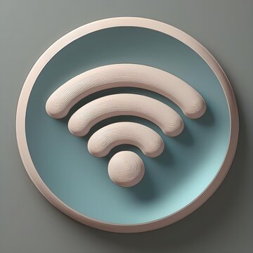 AI-Generated Soft 3D Wifi Icon with Flat Background. Wifi Symbol Logo for Graphic Resources 3D Flat Design