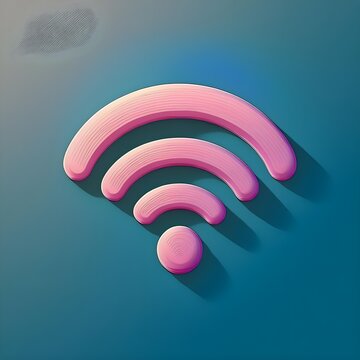 AI-Generated Soft 3D Wifi Icon with Flat Background. Wifi Symbol Logo for Graphic Resources 3D Flat Design