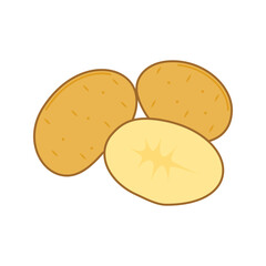 Raw Sliced Potatoes Illustration