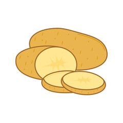 Raw Sliced Potatoes Illustration