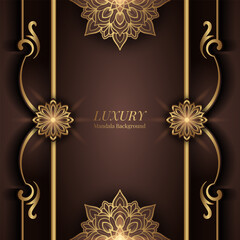 Brown background with gold mandala ornaments