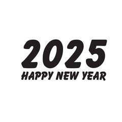 Blissful New Year 2025 text plan. Front of business journal for 2025 with wishes. Leaflet plan format, card, flag. Vector representation. Disconnected on white foundation. 