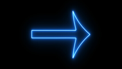 Glowing neon arrows moving from right to left on black background. neon arrow sign animation. neon left abstract directional icon animation. Arrow Loop Animation direction concept