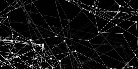 dark network patterned background. Connection background with dots and lines. Connected polygons plexus vector background, digital data visualization. futuristic shape. Computer generated background.	