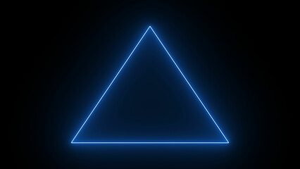 Triangle Abstract neon sign. Glowing geometric figure for design, and Black Bacground
