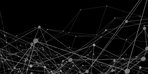dark network patterned background. Connection background with dots and lines. Connected polygons plexus vector background, digital data visualization. futuristic shape. Computer generated background.	