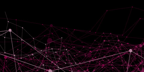 dark network patterned background. Connection background with dots and lines. colorful polygons plexus vector background, digital data visualization. futuristic shape. Computer generated background.	