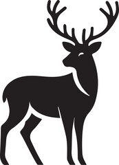 deer silhouette vector illustration , Deer Vector Silhouette Illustration , Deer Illustration , Deer Art Drawing , Animal Vector Silhouette Illustration