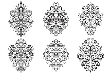 Retro Classic Style Engraved Ornament Bundle