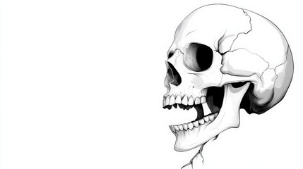 Fototapeta premium Skull illustration on a white isolated background.