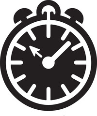 Clock icon silhouette vector art illustration