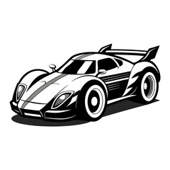 Naklejka premium Car vector silhouette black and white