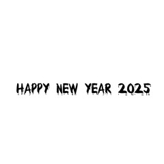 Cheerful New Year 2025 plan logo text vector delineation New Year festivity idea