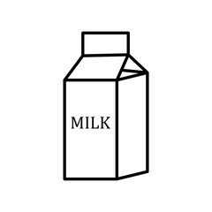 Milk box carton line icon