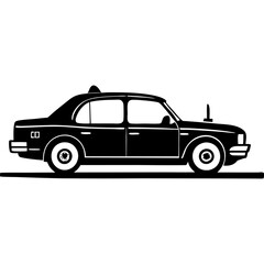 Car vector silhouette black and white