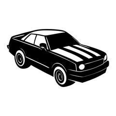 Car vector silhouette black and white