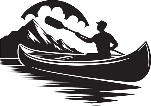 recommend clip art: canoe silhouette simple vector, canoe logo vector black and white