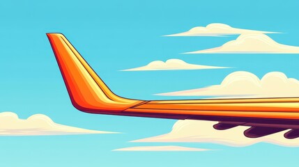 Explore the intricate textures of an airplanes tail fin in this modern cartoonstyle illustration. Perfect for design inspiration