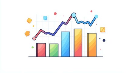 Explore a vibrant financial graph showcasing an upward trend with dynamic bars, illustrating growth in a modern style.