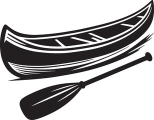 canoe silhouette simple vector, canoe logo vector black and white