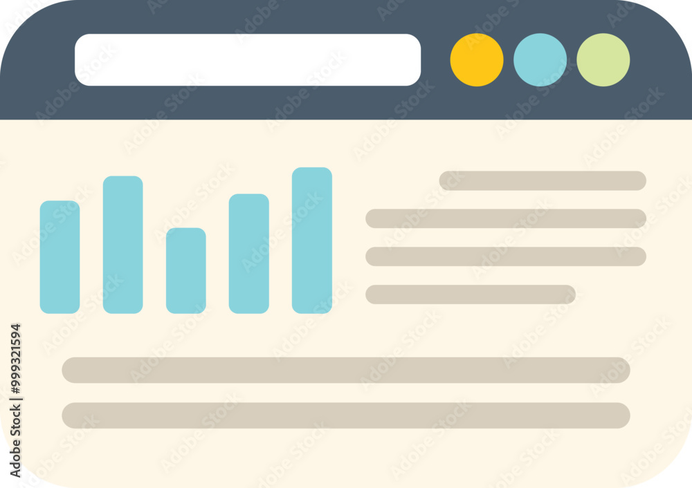 Poster web page displaying analytics with graph and data analysis, concept of digital marketing and financi