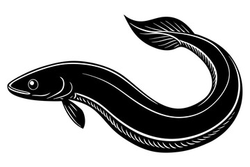 eel fish silhouette, moray eel silhouette vector, japanese eel
