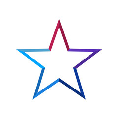Star Icon | Customizable Star Shape Design | Abstract Gradient Star Outline Icons