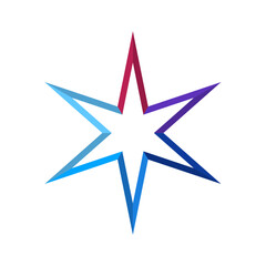 Obraz premium Star Icon | Customizable Star Shape Design | Abstract Gradient Star Outline Icons