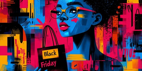 Advertising banner made for the black friday held in the month of November- ai generated