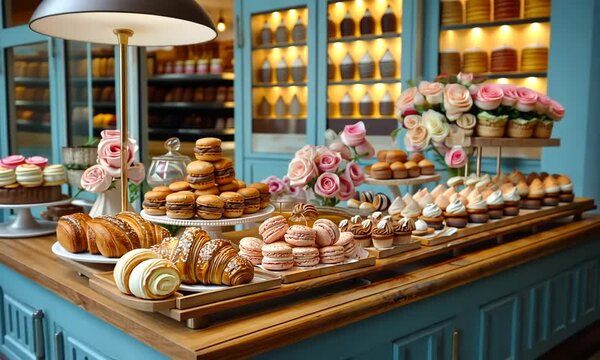 World Food Day. Elegant Display of French Patisserie Delicacies