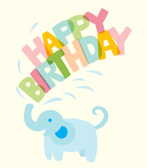 baby shower card with elephant