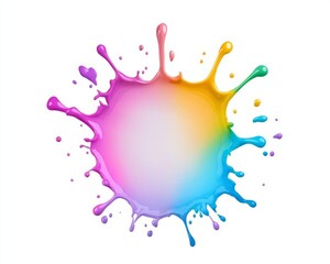 Obraz premium Vibrant Color Splash on White Background for Creative Advertising and Marketing Campaigns