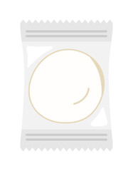 個包装した丸餅のイラスト