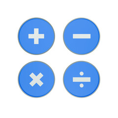 Obraz premium 3d calculator icon set featuring the blue glass material 