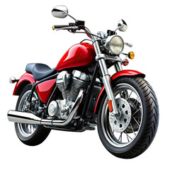 This vibrant red motorcycle is presented against a white backdrop highlighting its stylish features and immaculate condition for an art scale exhibition