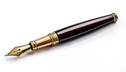 Elegant Fountain Pen on white background