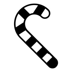 Candy cane icon. Simple sweet dessert food vector illustration.